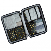 Cestovný organizér do kufra 6ks čierny s citróny