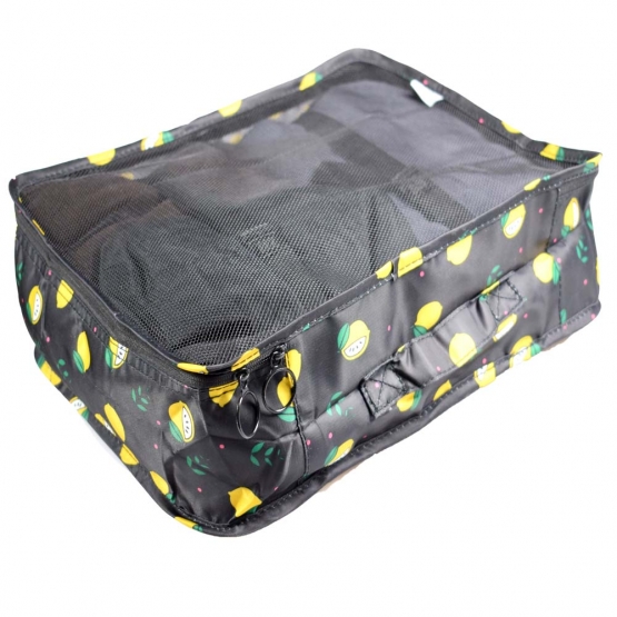 Cestovný organizér do kufra 6ks čierny s citróny