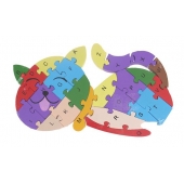 Vzdělávací drevené puzzle mačička