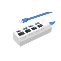 USB rozbočovač 4 porty biely