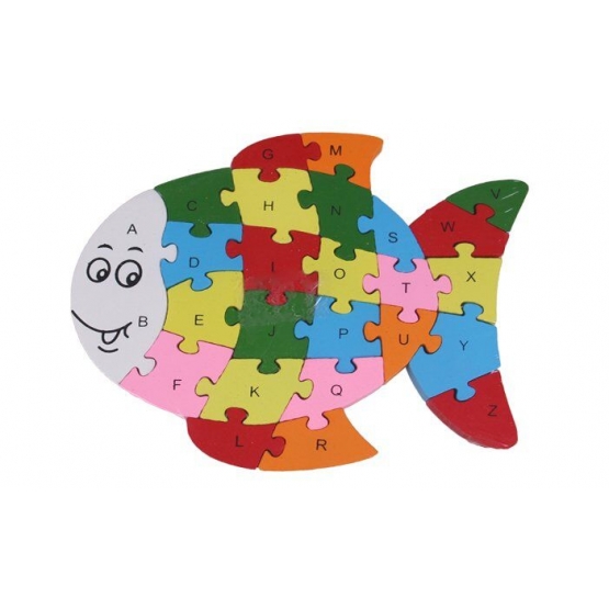 Vzdělávací drevené puzzle rybička