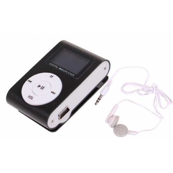 Mini MP3 prehrávač s displejom čierný