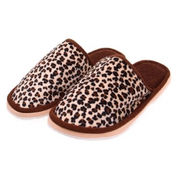 Papuče domáci leopardí hnedé vel.38/39