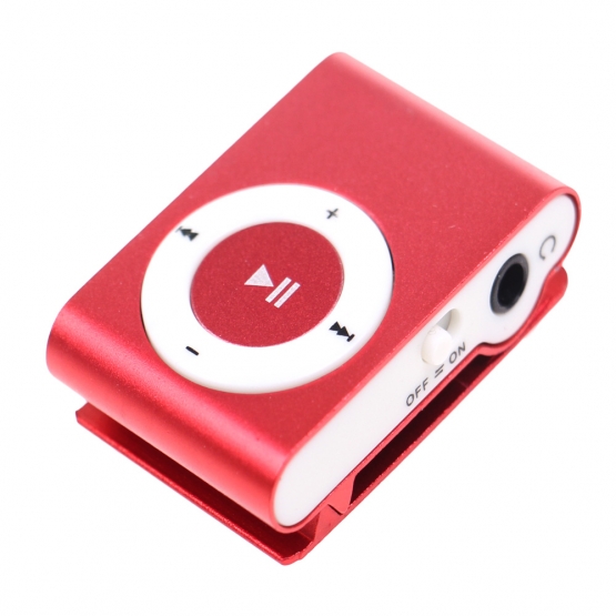 Kompaktný MP3 prehrávač červený