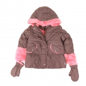 Dievčenské bunda s kožušinkou khaki/ružová vel. 98