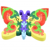 Vzdělávací drevené puzzle  motýľ