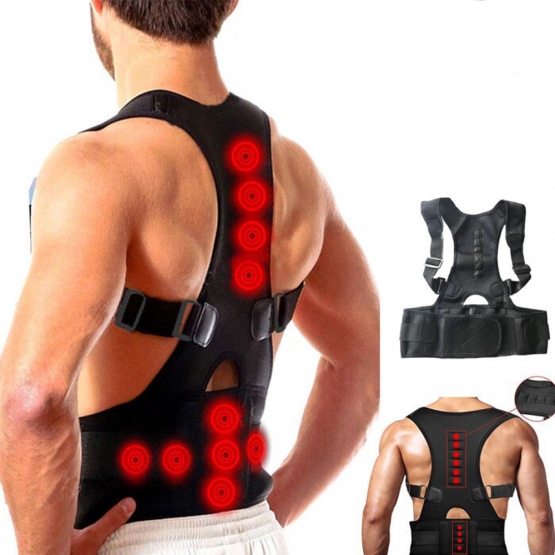 Magnetický rovnací pás na chrbát čierny vel.S