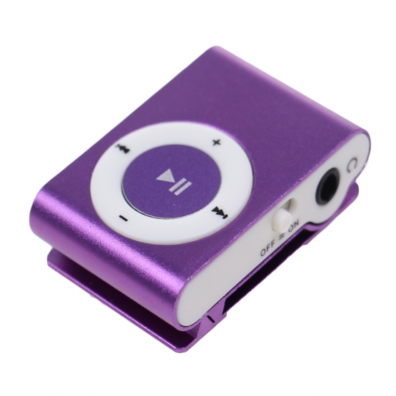 Kompaktný MP3 prehrávač fialový
