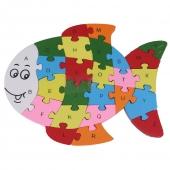 Vzdělávací drevené puzzle rybička