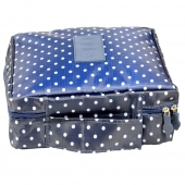 Kozmetická taška Travel modrá s bodkami