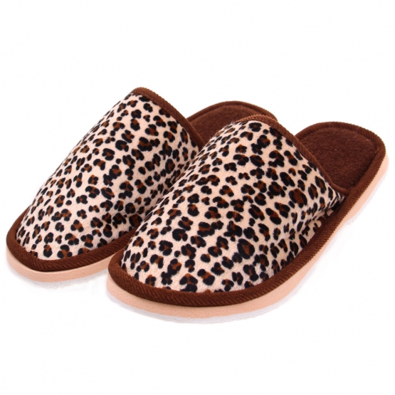 Papuče domáci leopardí hnedé vel.38/39