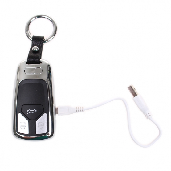 USB zapaľovač kľúč od auta strieborny