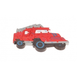 Vzdelávacie drevené puzzle hasičské auto