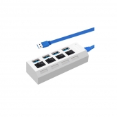 USB rozbočovač 4 porty biely