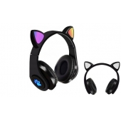 Bezdrôtové slúchadlá s mačacími ušami čiernej