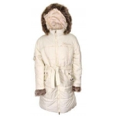 Dievčenské zimné kabát svetložltý s kožušinou veľ. 92