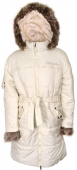 Dievčenské zimné kabát svetložltý s kožušinou veľ. 98