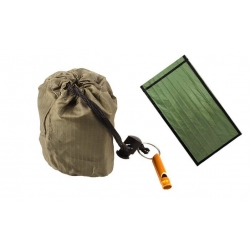 Núdzový outdoorový termálny spací vak zelený