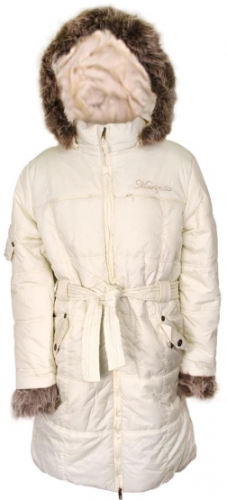Dievčenské zimné kabát svetložltý s kožušinou veľ. 104