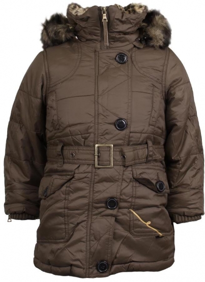 Dievčenské zateplená bunda s kožušinkou hnedá veľ. 98