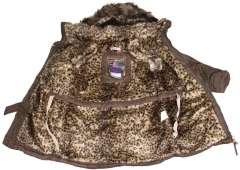 Dievčenské zateplená bunda s kožušinkou hnedá veľ. 98
