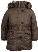 Dievčenské zateplená bunda s kožušinkou hnedá veľ. 92