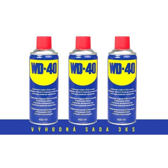 3 ks Univerzálne mazivo WD-40 400 ml