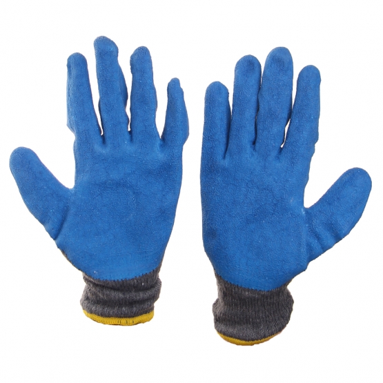 Pogumované pracovné rukavice modro-šedé