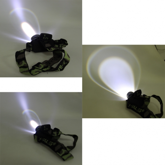 LED čelovka so zoomom maskáčová