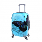 Sada 3 škrupinových kufrov (Blue Butterfly)
