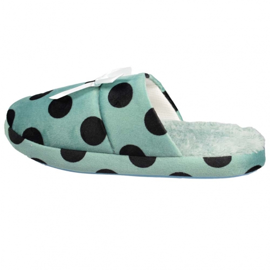  Papuče zateplené zelené s bodkami 38/39