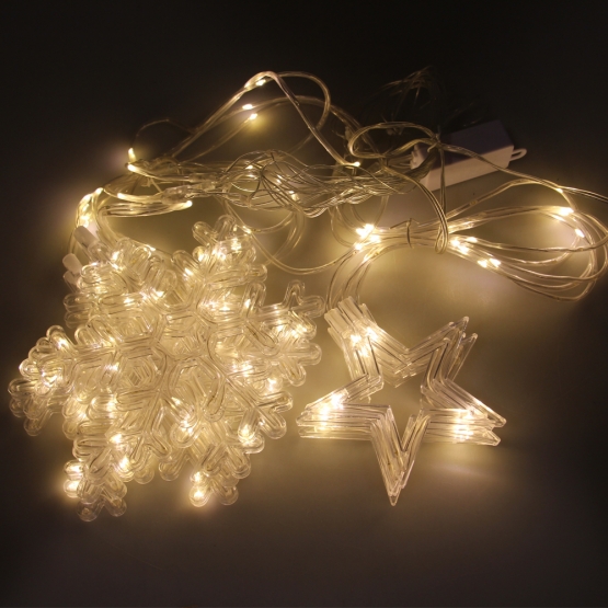 Vianočná svetelná LED reťaz vločky