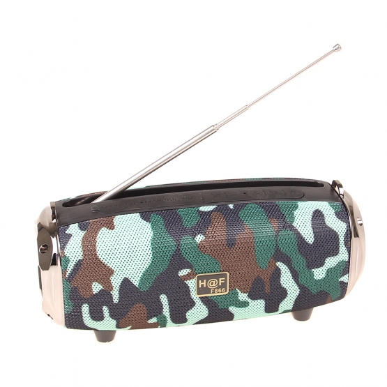 Multifunkčný bluetooth reproduktor HF-F866 maskáčový