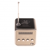 Mini bezdrôtové prenosné FM LED rádio čierne
