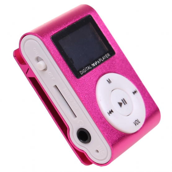 Mini MP3 prehrávač s displejom ružový