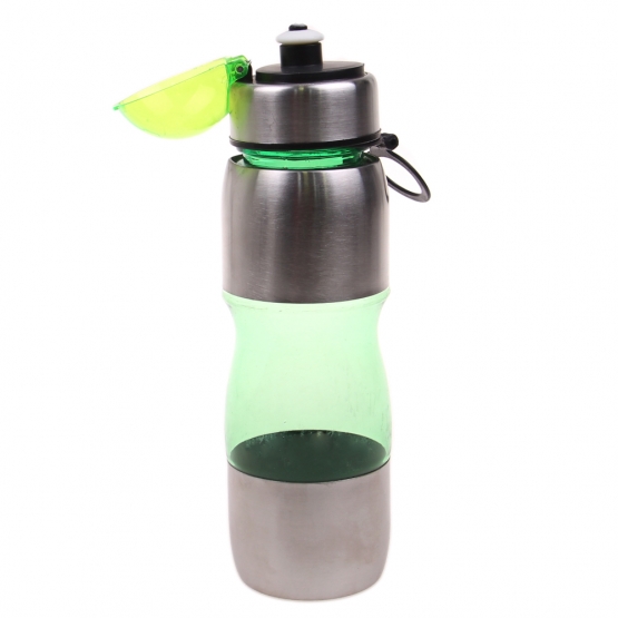 Fľaša na pitie s plastovým náustkom zelená