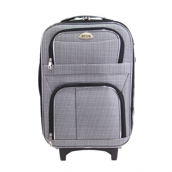 Látkový kufr světle šedý varianta 2