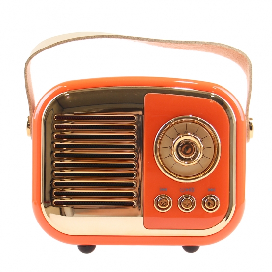 Bluetooth reproduktor retro rádio BS-52D oranžové