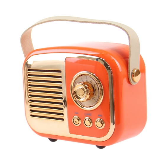 Bluetooth reproduktor retro rádio BS-52D oranžové