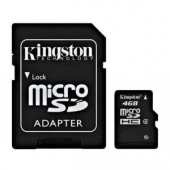 Pamäťová karta KINGSTON Micro SDHC 4GB Class4 adaptér (SDC4 / 4GB)