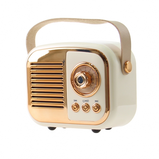 Bluetooth reproduktor retro rádio BS-52D biele