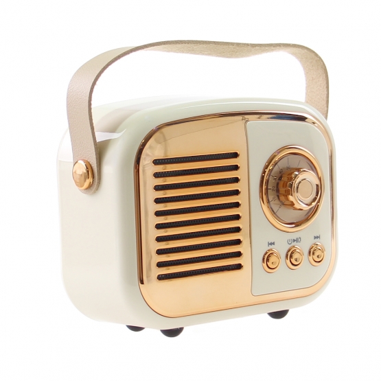 Bluetooth reproduktor retro rádio BS-52D biele