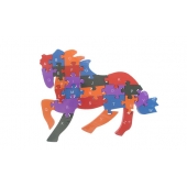 Vzdělávací drevené puzzle kôň var.1