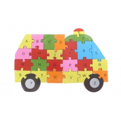 Vzdělávací drevené puzzle sanitka