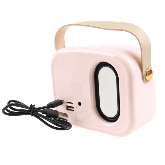 Bluetooth reproduktor retro rádio BS-52D ružové