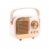 Bluetooth reproduktor retro rádio BS-52D ružové