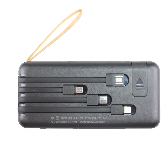 Powerbanka 4v1 s prísavkou 20 000 mAh čierna