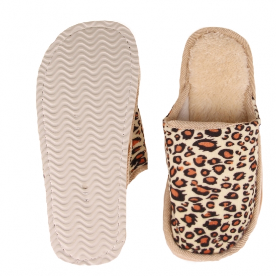 Šľapky domáce leopardie béžové 38/39