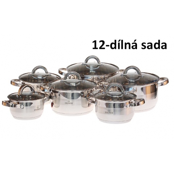 12-dielna sada hrncov z nerezovej ocele