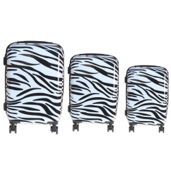 Sada 3 kufrov škrupinových (Zebra)